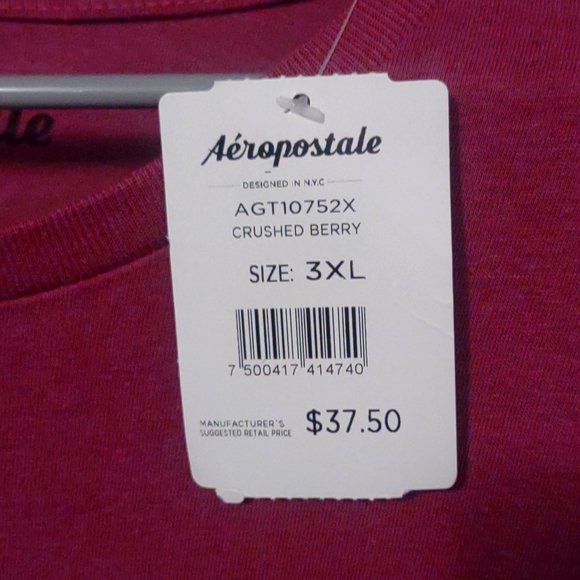 Aeropostale-Maroon/Berry Logo Tee Shirt - 3X - Picture 2 of 4